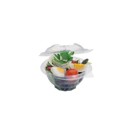 Bols à salades ronds PET avec couvercles attenants - GRD Diffusion -  Articles pour les professionnels des métiers de bouche